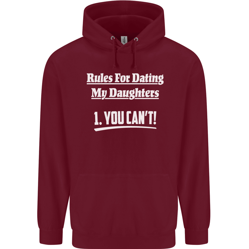 Rules for Dating My Daughters Father's Day Mens 80% Cotton Hoodie Maroon