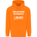 Rules for Dating My Daughters Father's Day Mens 80% Cotton Hoodie Orange