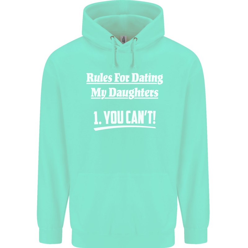 Rules for Dating My Daughters Father's Day Mens 80% Cotton Hoodie Peppermint