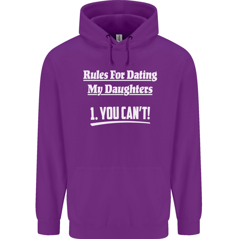 Rules for Dating My Daughters Father's Day Mens 80% Cotton Hoodie Purple