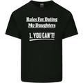 Rules for Dating My Daughters Father's Day Mens Cotton T-Shirt Tee Top Black