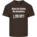 Rules for Dating My Daughters Father's Day Mens Cotton T-Shirt Tee Top Dark Chocolate