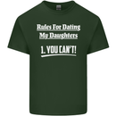Rules for Dating My Daughters Father's Day Mens Cotton T-Shirt Tee Top Forest Green