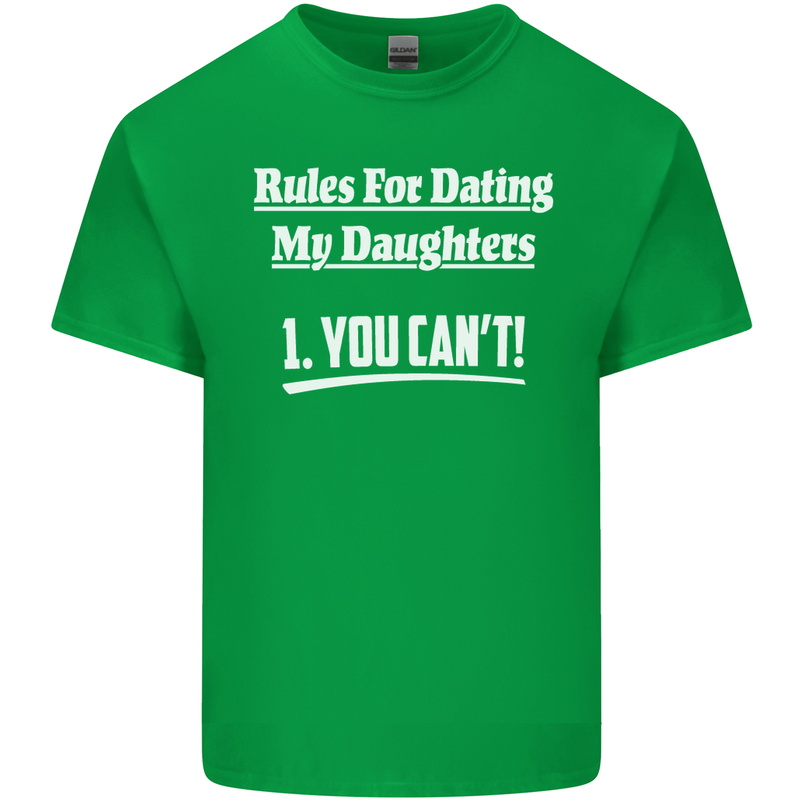 Rules for Dating My Daughters Father's Day Mens Cotton T-Shirt Tee Top Irish Green