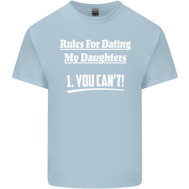 Rules for Dating My Daughters Father's Day Mens Cotton T-Shirt Tee Top Light Blue