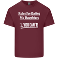 Rules for Dating My Daughters Father's Day Mens Cotton T-Shirt Tee Top Maroon