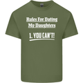Rules for Dating My Daughters Father's Day Mens Cotton T-Shirt Tee Top Military Green