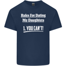 Rules for Dating My Daughters Father's Day Mens Cotton T-Shirt Tee Top Navy Blue