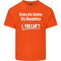 Rules for Dating My Daughters Father's Day Mens Cotton T-Shirt Tee Top Orange