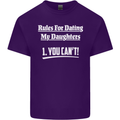 Rules for Dating My Daughters Father's Day Mens Cotton T-Shirt Tee Top Purple