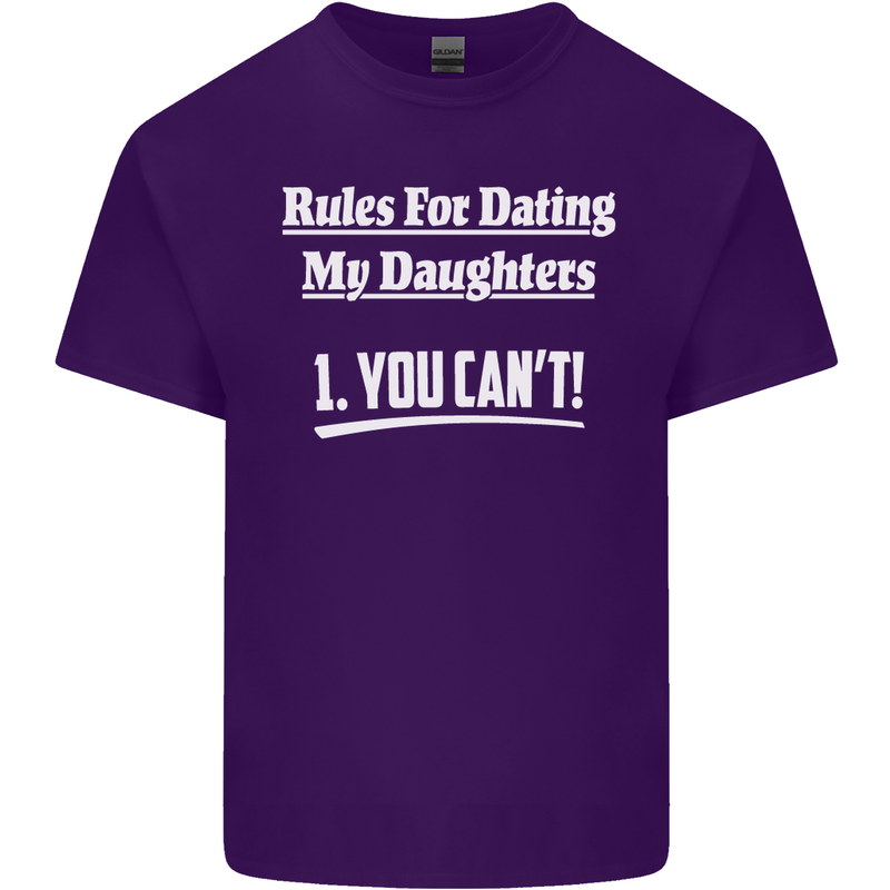 Rules for Dating My Daughters Father's Day Mens Cotton T-Shirt Tee Top Purple