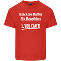 Rules for Dating My Daughters Father's Day Mens Cotton T-Shirt Tee Top Red