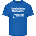 Rules for Dating My Daughters Father's Day Mens Cotton T-Shirt Tee Top Royal Blue