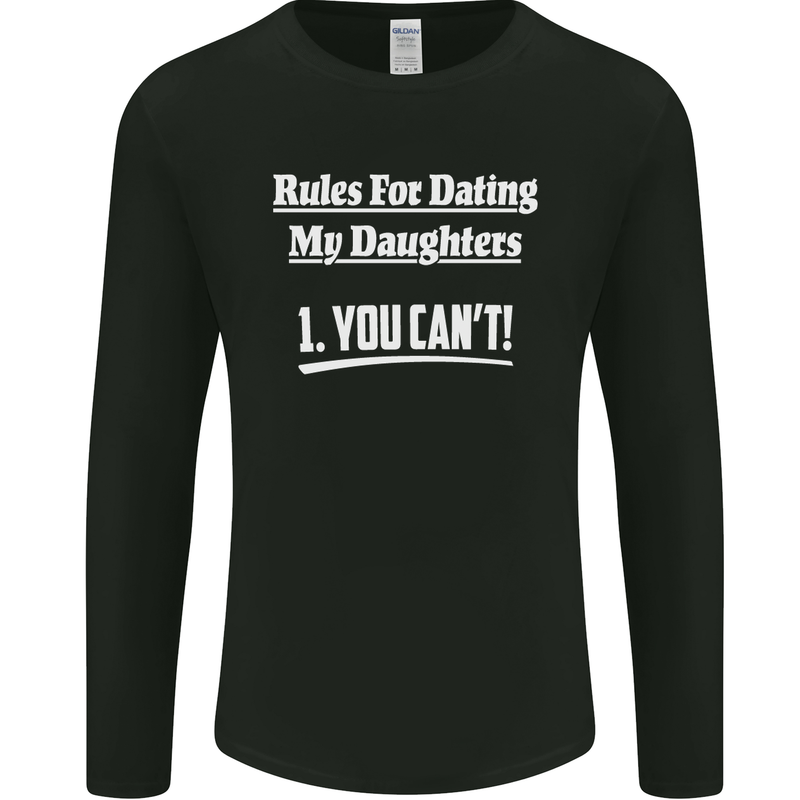 Rules for Dating My Daughters Father's Day Mens Long Sleeve T-Shirt Black