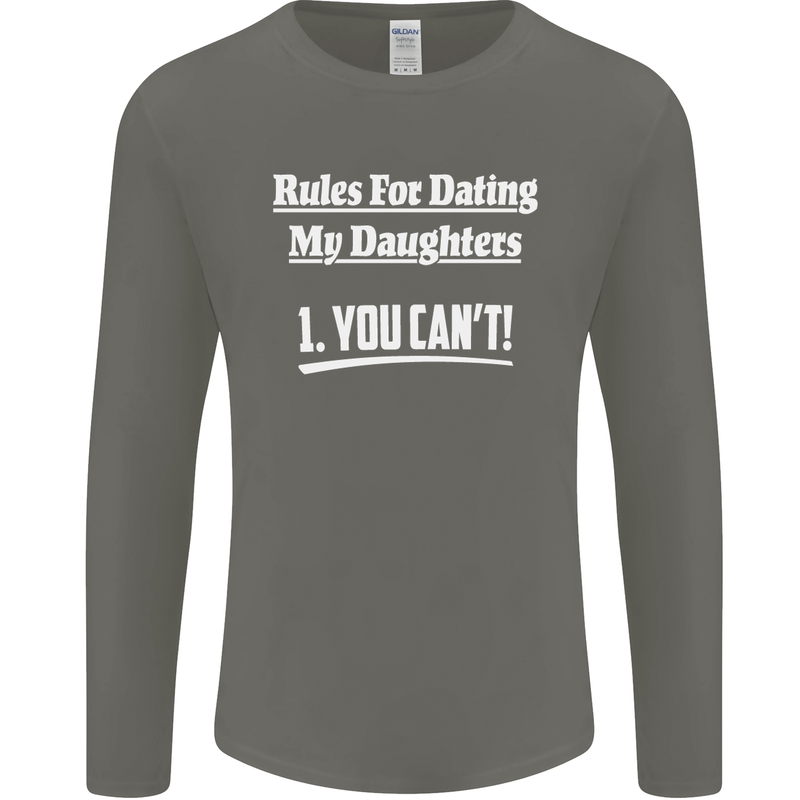 Rules for Dating My Daughters Father's Day Mens Long Sleeve T-Shirt Charcoal