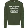 Rules for Dating My Daughters Father's Day Mens Sweatshirt Jumper Forest Green