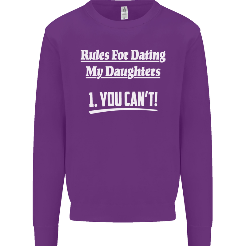 Rules for Dating My Daughters Father's Day Mens Sweatshirt Jumper Purple