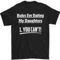 Rules for Dating My Daughters Father's Day Mens T-Shirt Cotton Gildan Black