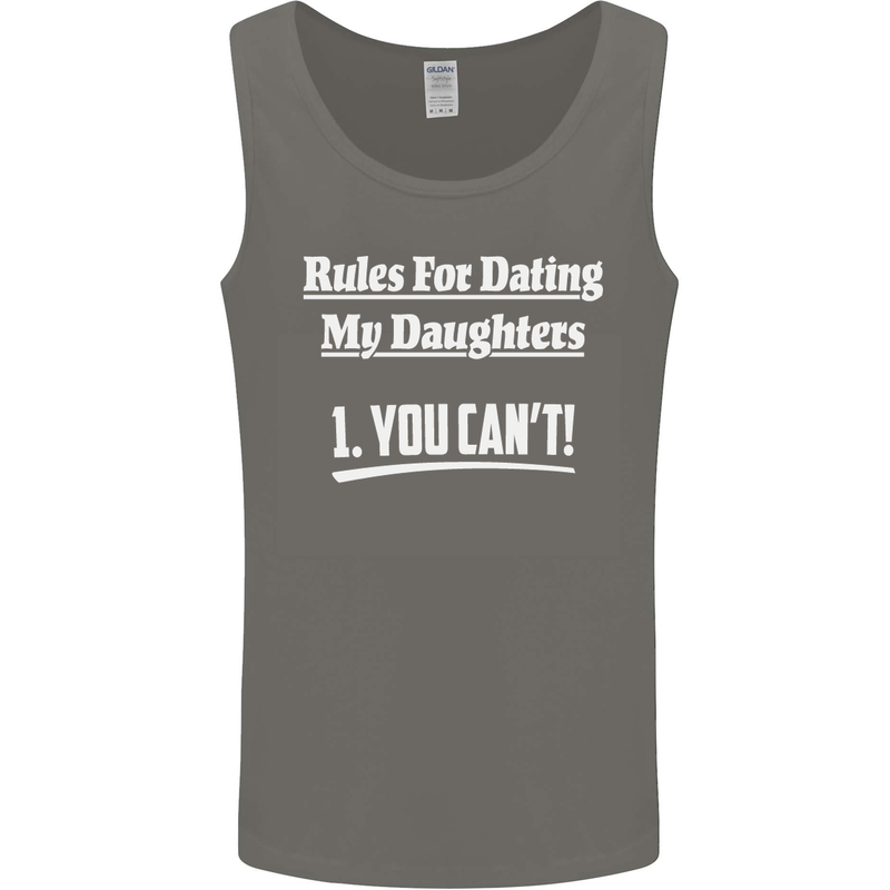 Rules for Dating My Daughters Father's Day Mens Vest Tank Top Charcoal