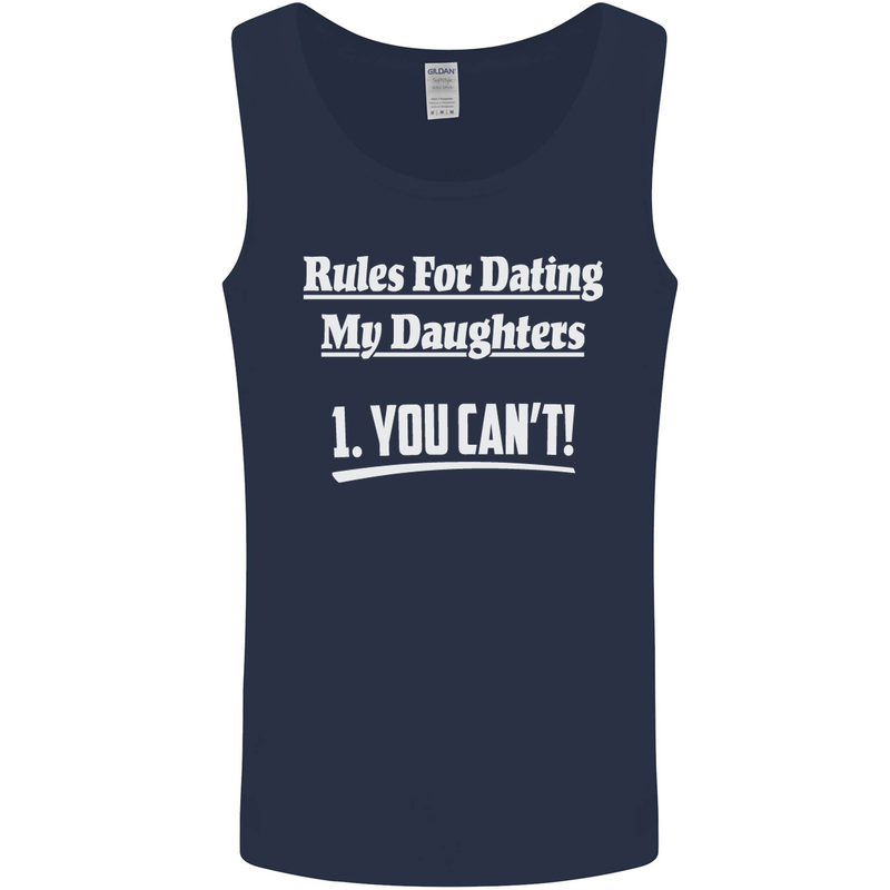 Rules for Dating My Daughters Father's Day Mens Vest Tank Top Navy Blue