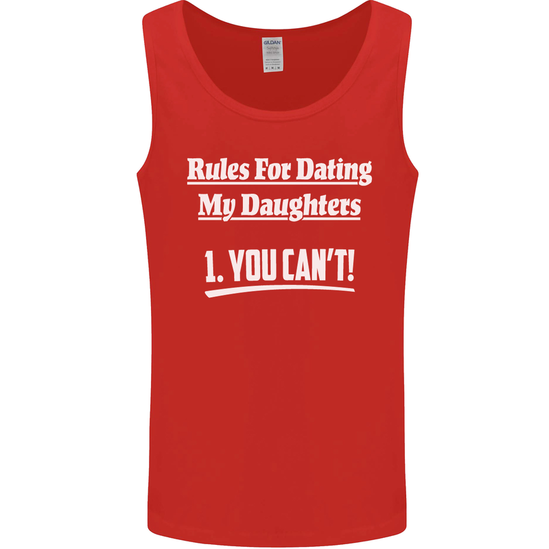 Rules for Dating My Daughters Father's Day Mens Vest Tank Top Red