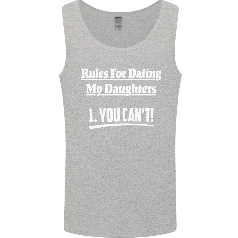 Rules for Dating My Daughters Father's Day Mens Vest Tank Top Sports Grey