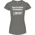 Rules for Dating My Daughters Father's Day Womens Petite Cut T-Shirt Charcoal