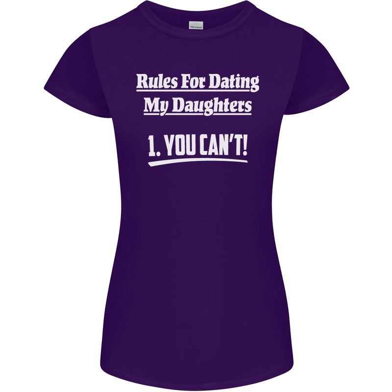 Rules for Dating My Daughters Father's Day Womens Petite Cut T-Shirt Purple