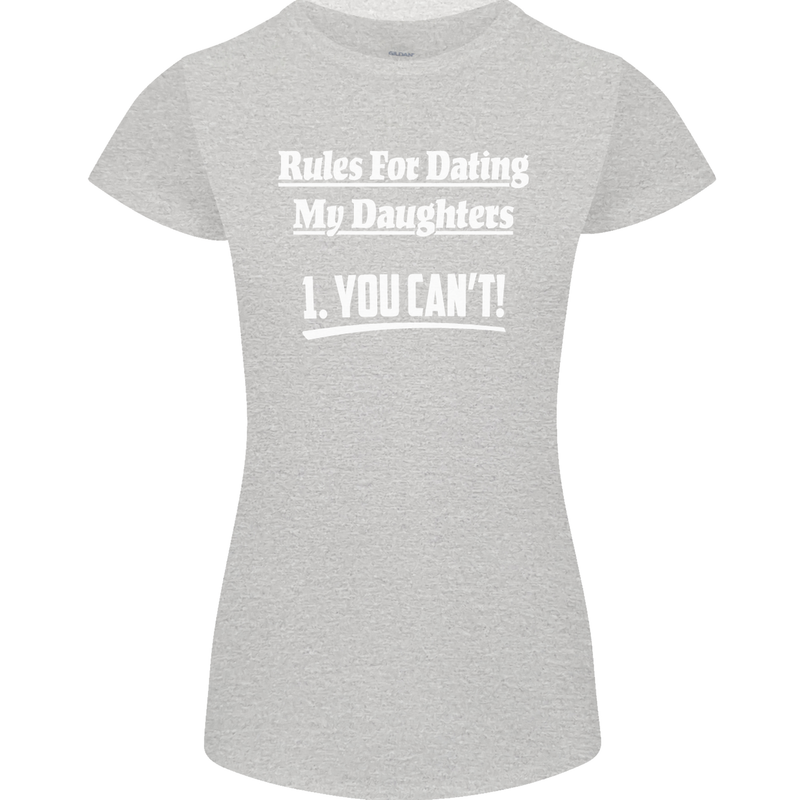Rules for Dating My Daughters Father's Day Womens Petite Cut T-Shirt Sports Grey