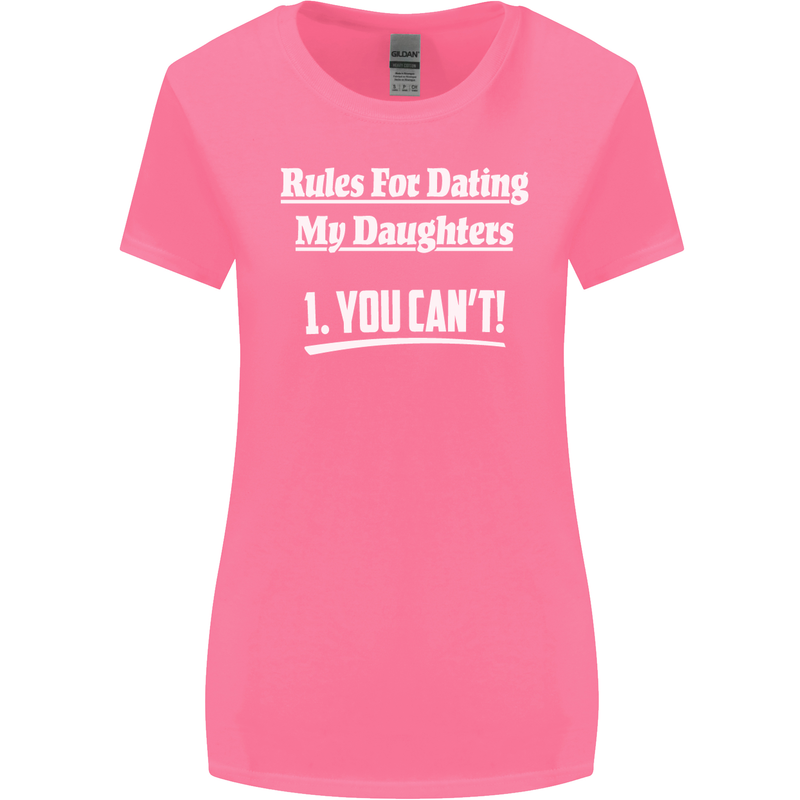 Rules for Dating My Daughters Father's Day Womens Wider Cut T-Shirt Azalea