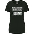 Rules for Dating My Daughters Father's Day Womens Wider Cut T-Shirt Black
