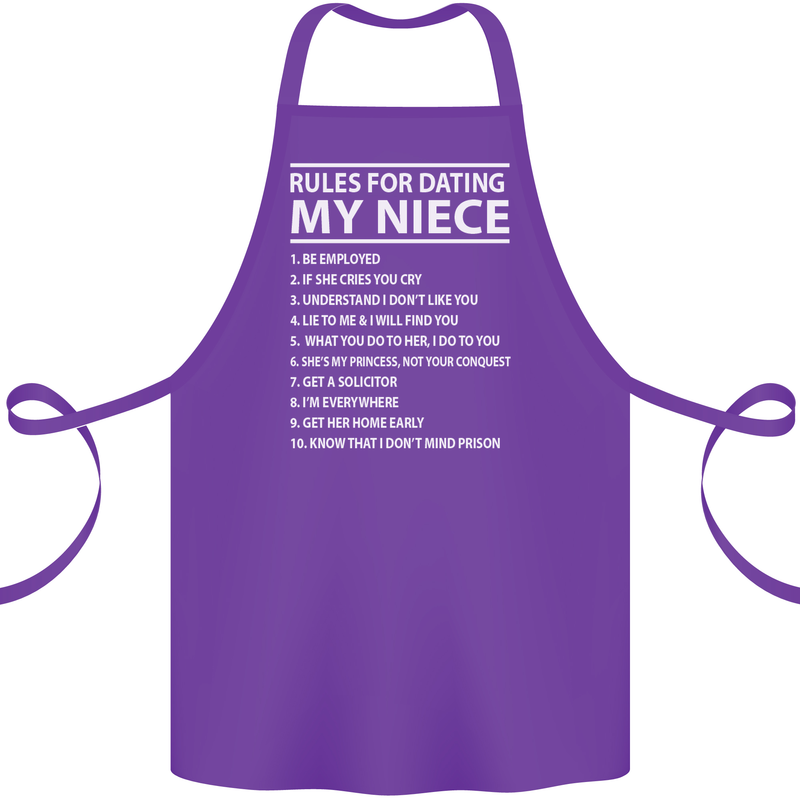 Rules for Dating My Niece Uncle's Day Funny Cotton Apron 100% Organic Purple