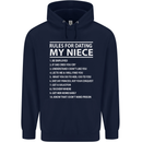 Rules for Dating My Niece Uncle's Day Funny Mens 80% Cotton Hoodie Navy Blue