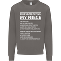 Rules for Dating My Niece Uncle's Day Funny Mens Sweatshirt Jumper Charcoal