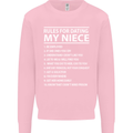 Rules for Dating My Niece Uncle's Day Funny Mens Sweatshirt Jumper Light Pink