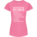 Rules for Dating My Niece Uncle's Day Funny Womens Petite Cut T-Shirt Azalea