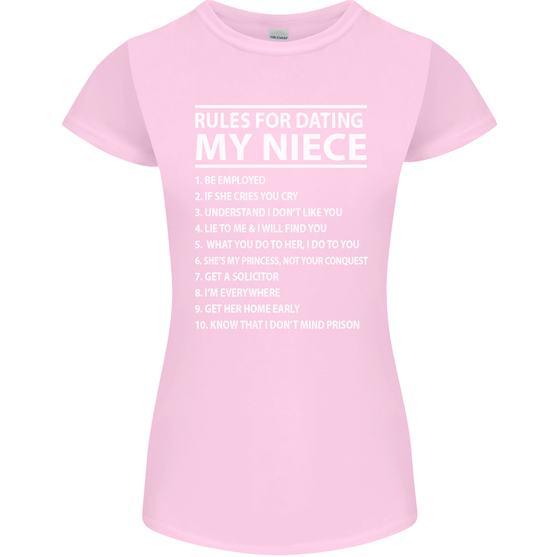 Rules for Dating My Niece Uncle's Day Funny Womens Petite Cut T-Shirt Light Pink