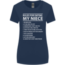 Rules for Dating My Niece Uncle's Day Funny Womens Wider Cut T-Shirt Navy Blue