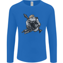 SAS Bulldog British Army Special Forces Mens Long Sleeve T-Shirt Royal Blue