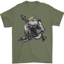 SAS Bulldog British Army Special Forces Mens T-Shirt Cotton Gildan Military Green