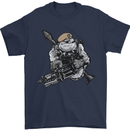 SAS Bulldog British Army Special Forces Mens T-Shirt Cotton Gildan Navy Blue