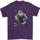SAS Bulldog British Army Special Forces Mens T-Shirt Cotton Gildan Purple