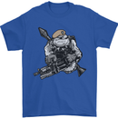 SAS Bulldog British Army Special Forces Mens T-Shirt Cotton Gildan Royal Blue