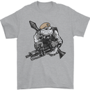 SAS Bulldog British Army Special Forces Mens T-Shirt Cotton Gildan Sports Grey