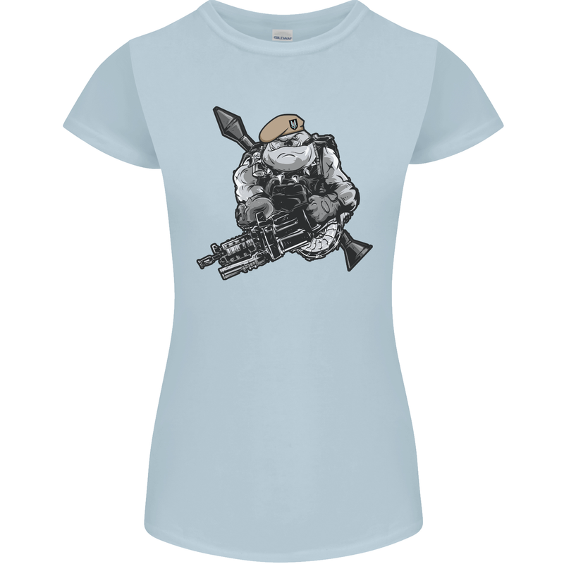 SAS Bulldog British Army Special Forces Womens Petite Cut T-Shirt Light Blue