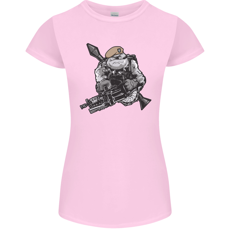 SAS Bulldog British Army Special Forces Womens Petite Cut T-Shirt Light Pink
