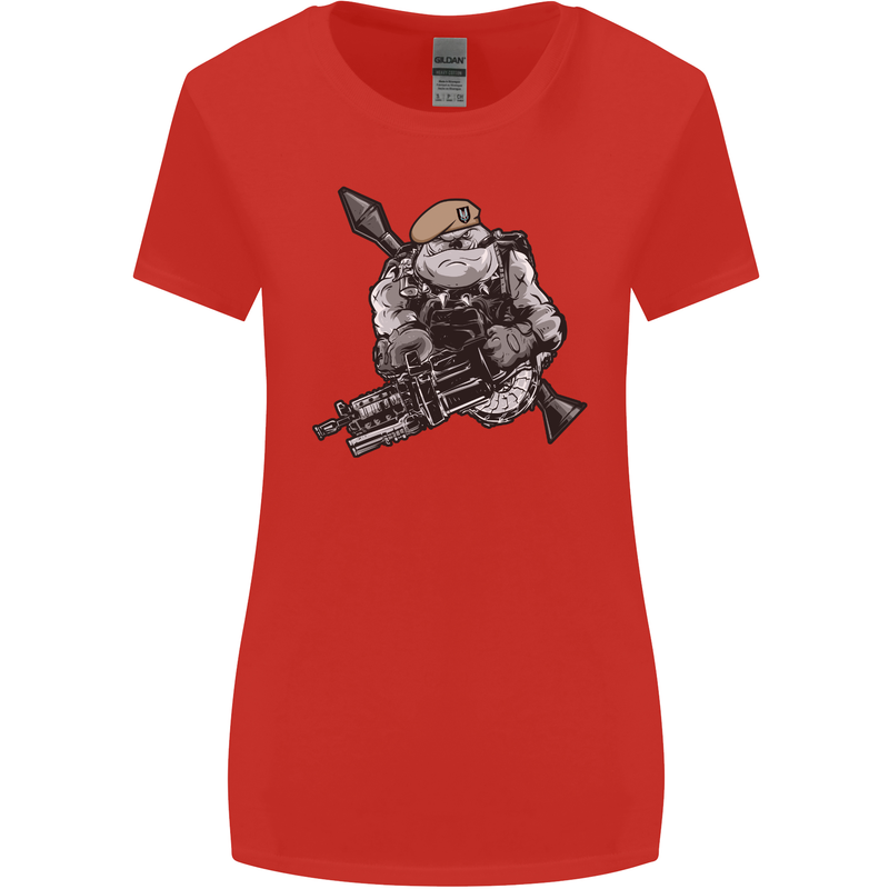 SAS Bulldog British Army Special Forces Womens Wider Cut T-Shirt Red