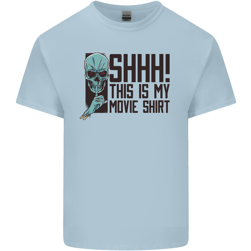 SHHH This Is My Movie T-Shirt Skull Horror Kids T-Shirt Childrens Light Blue