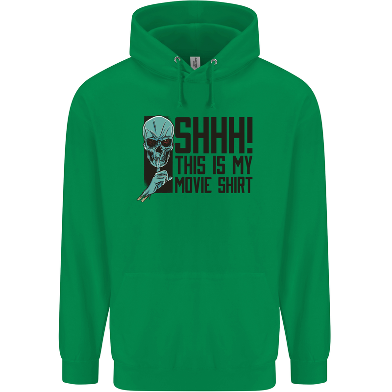 SHHH This Is My Movie T-Shirt Skull Horror Mens 80% Cotton Hoodie Irish Green