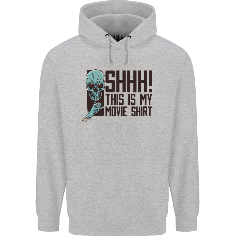 SHHH This Is My Movie T-Shirt Skull Horror Mens 80% Cotton Hoodie Sports Grey